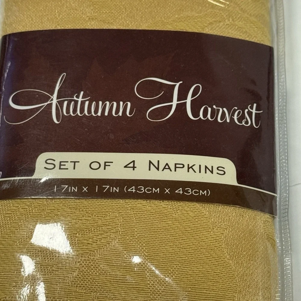 Autumn Harvest Gold See Of 4 Napkins 17x17